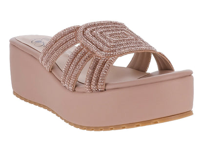 Sandalias de Plataforma Luna Rosa Oro Rosado para Mujer