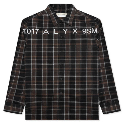 Plaid Logo Shirt Brown Black