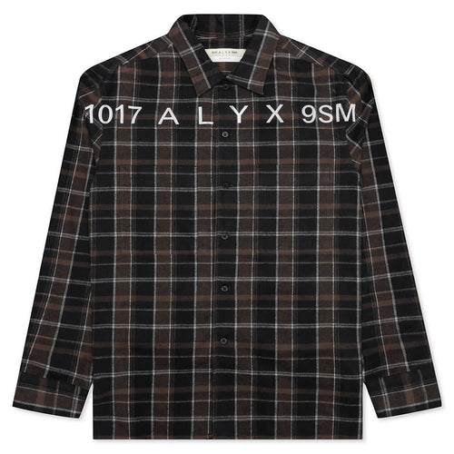 Plaid Logo Shirt Brown Black