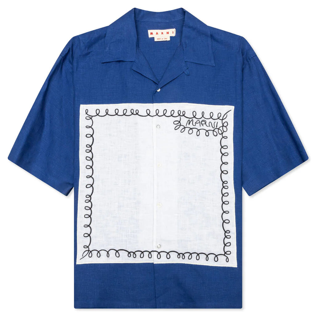 Poplin Bowling Shirt Mazarine Blue