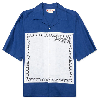 Poplin Bowling Shirt Mazarine Blue