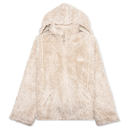 Shaggy Fleece Faux Fur Jacket Glass