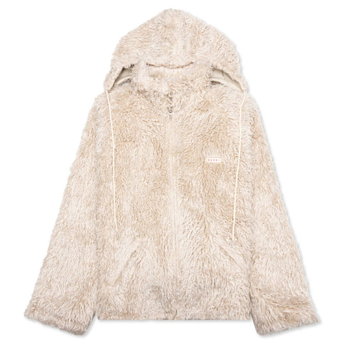 Shaggy Fleece Faux Fur Jacket Glass