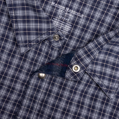 Reversible Padded Shirt Blue Grey Check