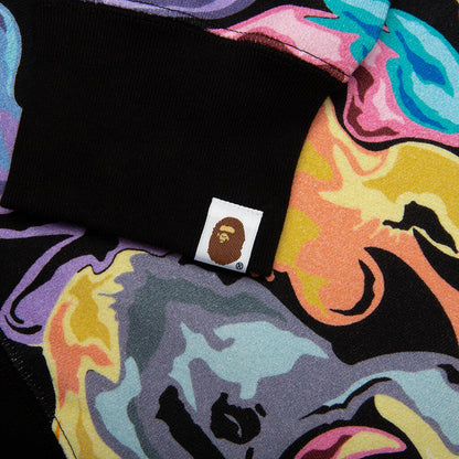 Art Camo Shark Full Zip Hoodie Black