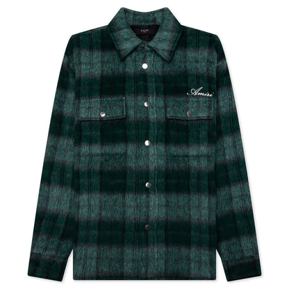 Brushed Plaid Overshirt Aqua Multi