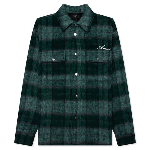 Brushed Plaid Overshirt Aqua Multi