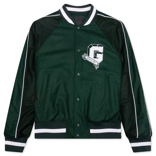 College Varsity Wool Jacket Dark Green