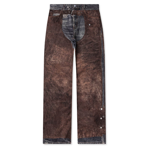 Regular Fit Trompe loeil Printed Jeans Blue Brown