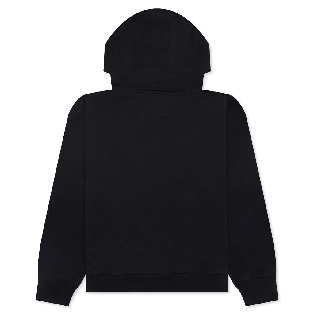 Psychedelic Boxy Fit Hoodie Black