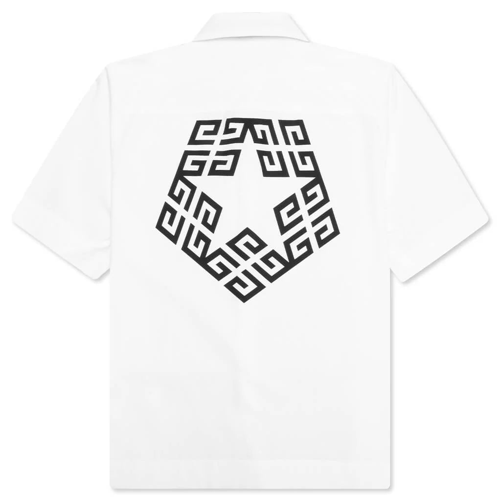 Boxy Fit Print Shirt White