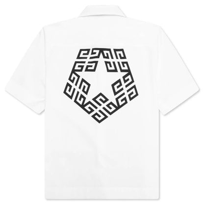 Boxy Fit Print Shirt White