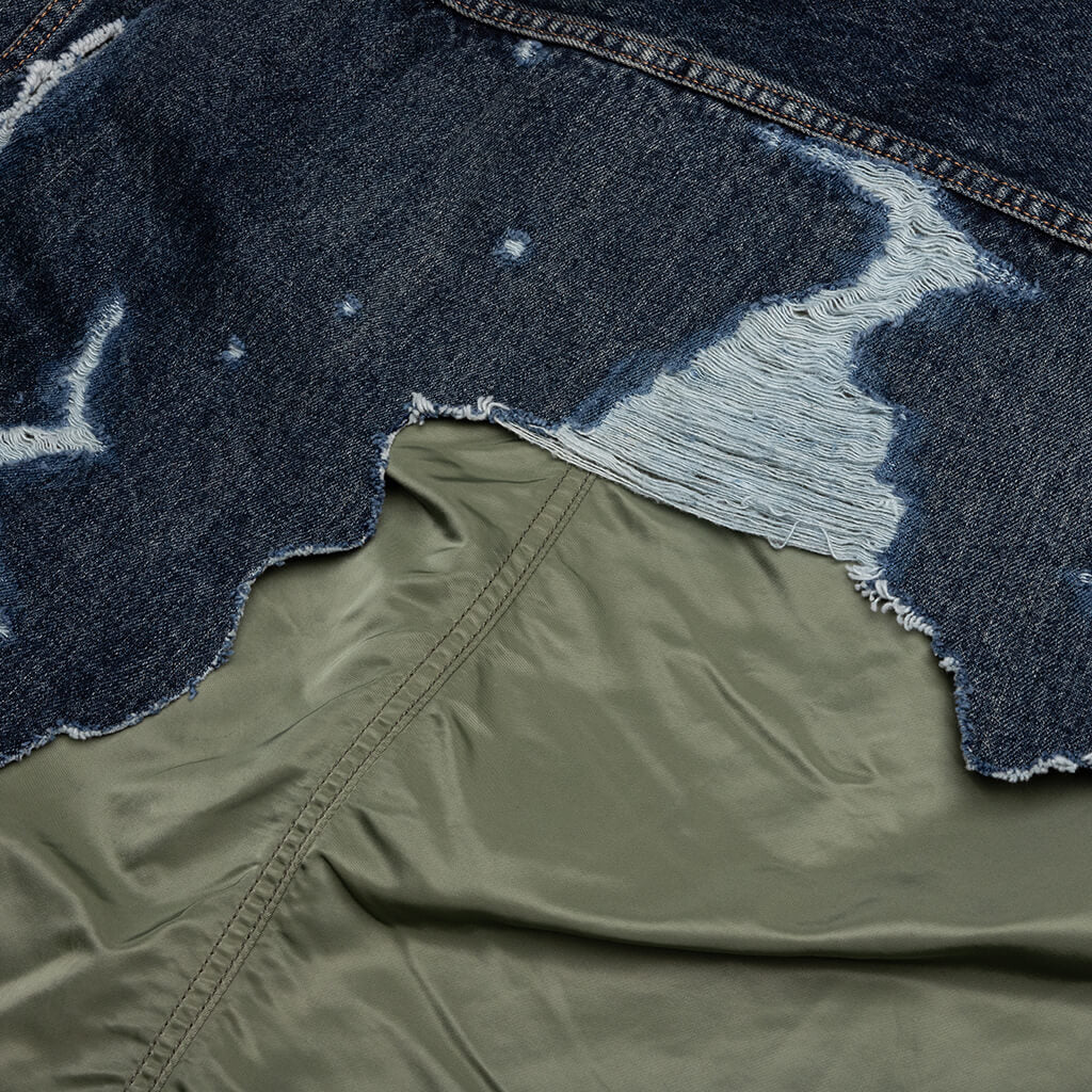 Flight Jacket Layered Denim Indigo