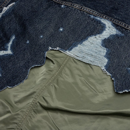 Flight Jacket Layered Denim Indigo