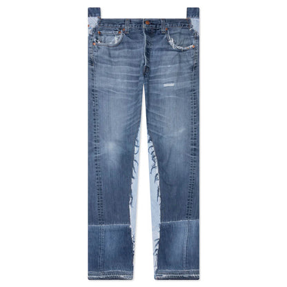 Reconstructed Denim Raw Pant Blue