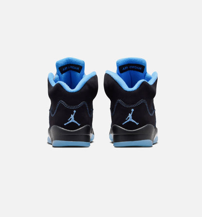 Air Jordan 5 Retro Black Carolina Grade School Lifestyle Shoe Black University Blue White Free Shipping