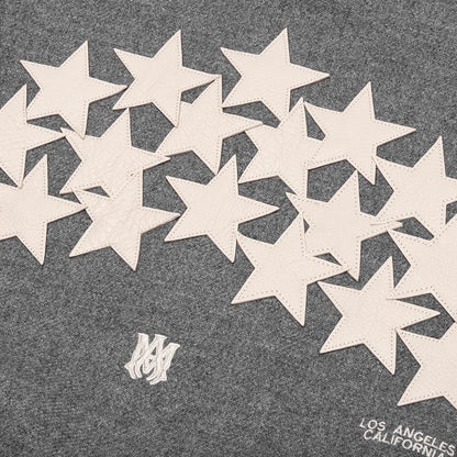 Oversized Stars Varsity Jacket Grey