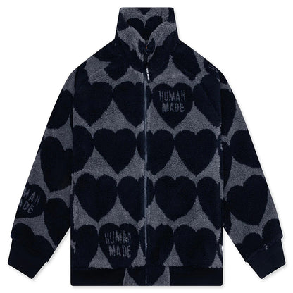 Heart Fleece Jacket Navy