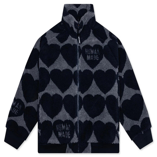 Heart Fleece Jacket Navy