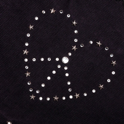 14W Corduroy Studded Jean Jacket Black