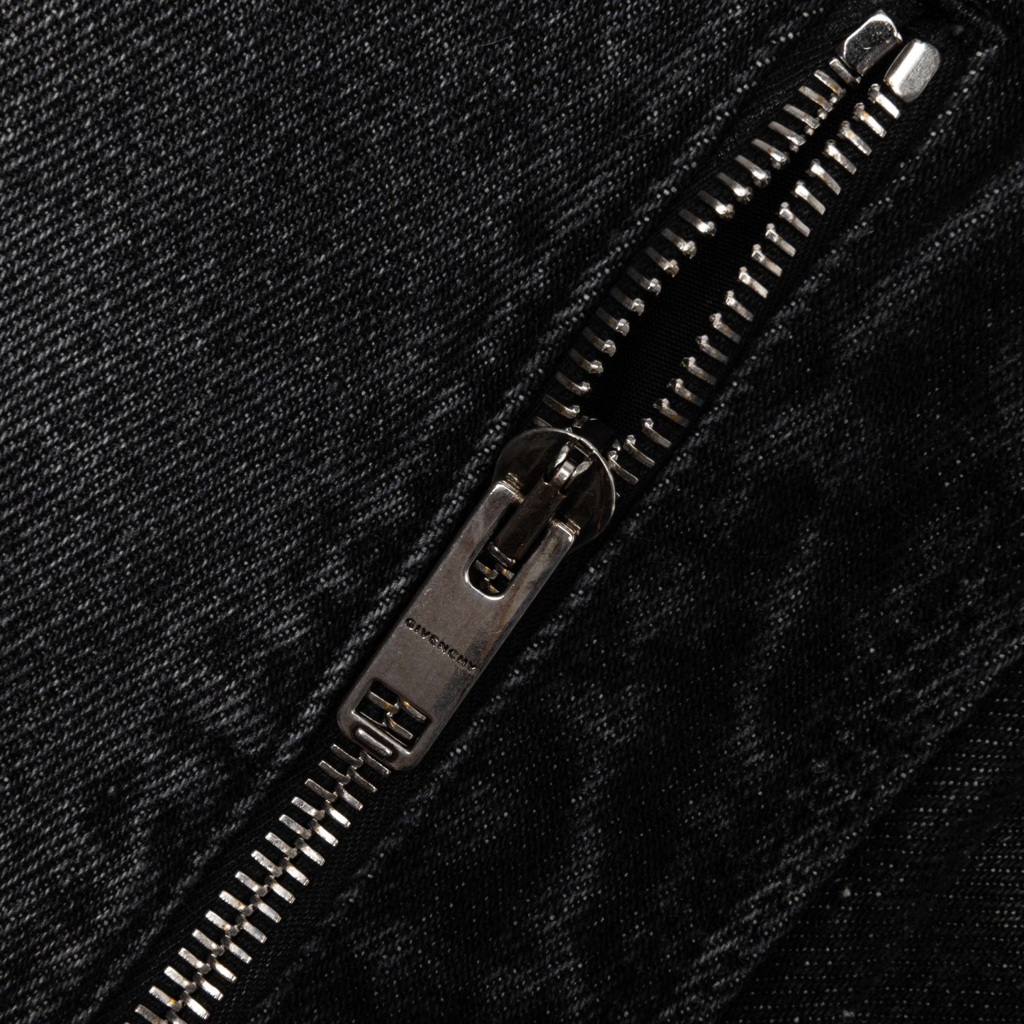 Slim Fit Denim W Zips Black White