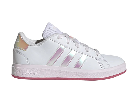 Tenis Adidas Grand Court Blanco y Rosa para Niña