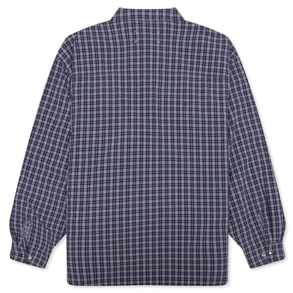 Reversible Padded Shirt Blue Grey Check