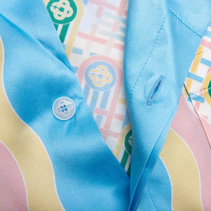 Cuban Collar S S Shirt Ping Pong Print
