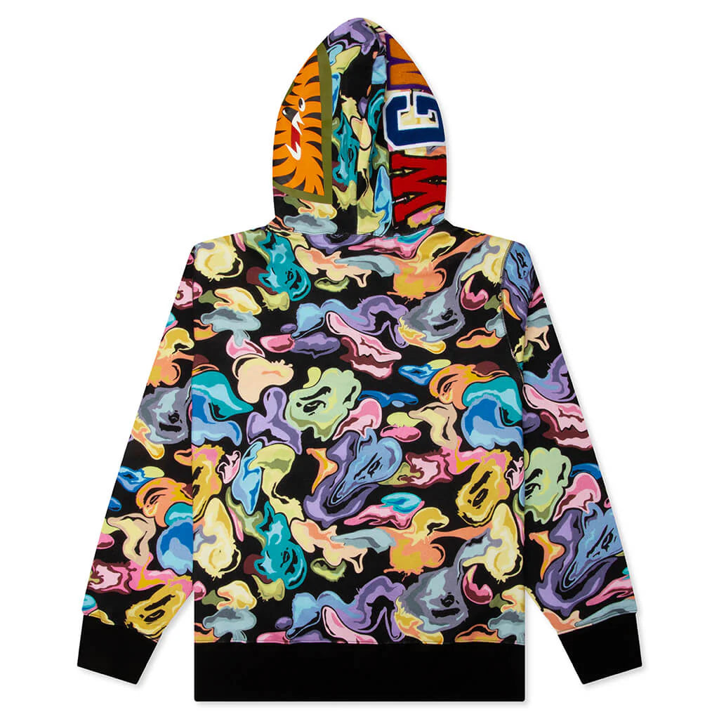 Art Camo Shark Full Zip Hoodie Black