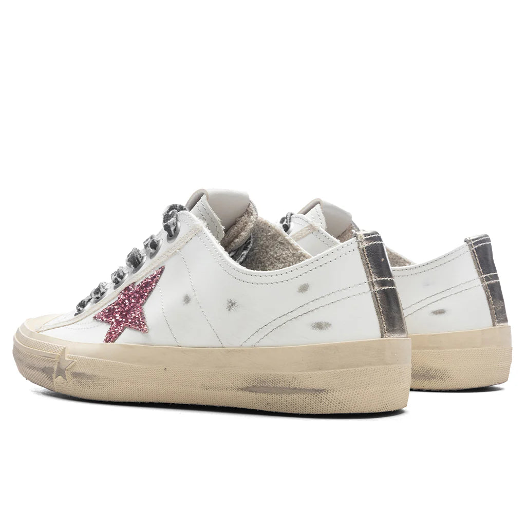 Womens V Star 2 Leather Sneaker White Bubble Gum Platinum