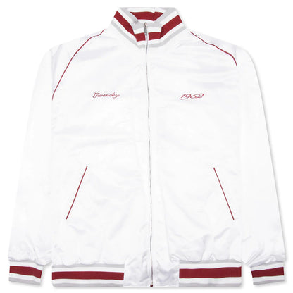 1952 Shiny Raglan Bomber Jacket White
