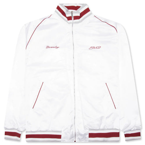 1952 Shiny Raglan Bomber Jacket White