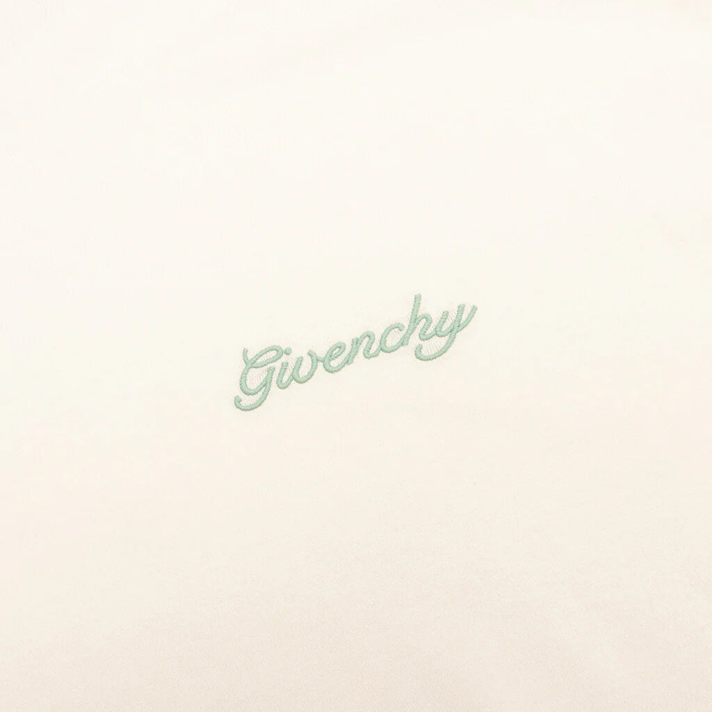 Floral Detail Cotton T Shirt Ivory