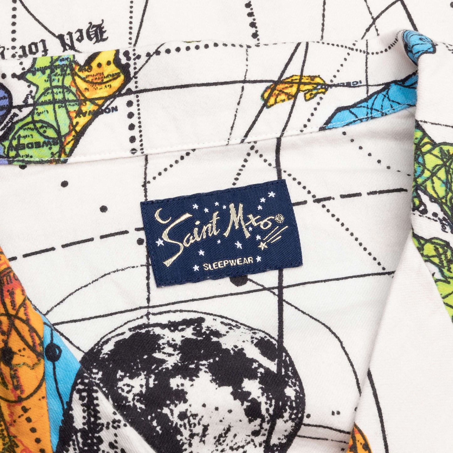 Saint Michael x Dr Woo World Map Pajama Shirt Map White