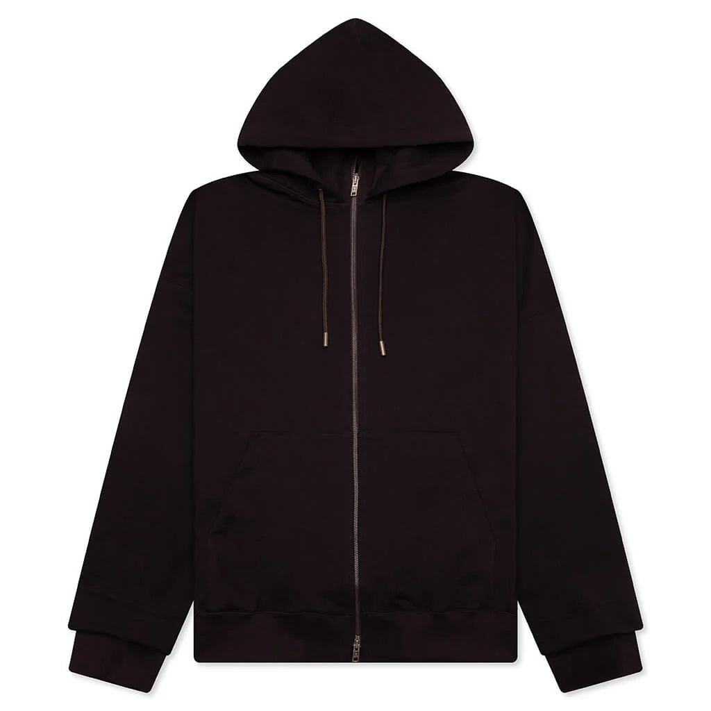 Zip Up Hoodie Brown