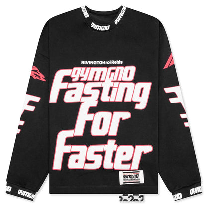 Fasting For Faster L S Tee Vintage Black