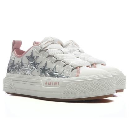 Womens Metallic Stars Court Low Pink