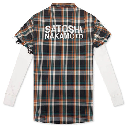 Bender Cut Off Flannel Orange Plaid