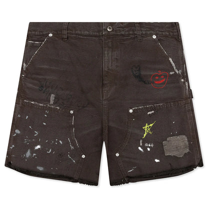 This Guys Double Knee Shorts Brown