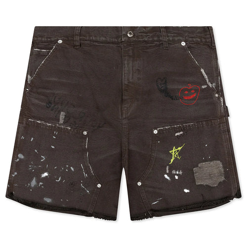 This Guys Double Knee Shorts Brown
