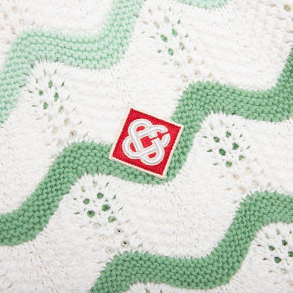 Gradient Wave Texture Shirt Green White