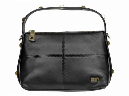 Bolso de Hombro DKNY Negro con Detalles Dorados para Mujer