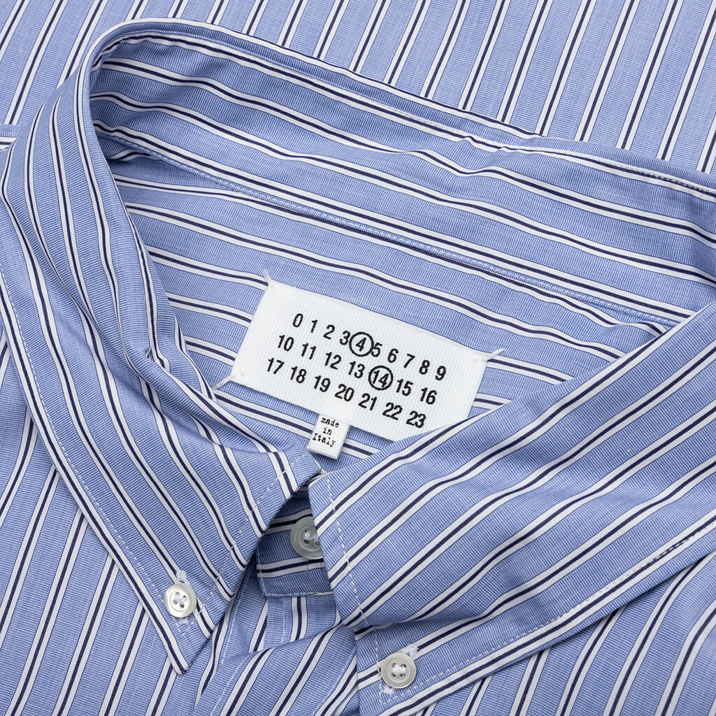 Striped L S Shirt Blue