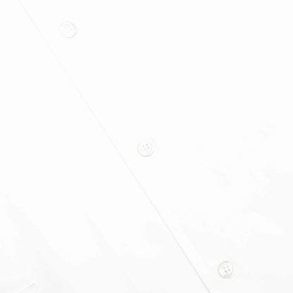 Poplin Bowling Shirt with Mended Patch Lily White