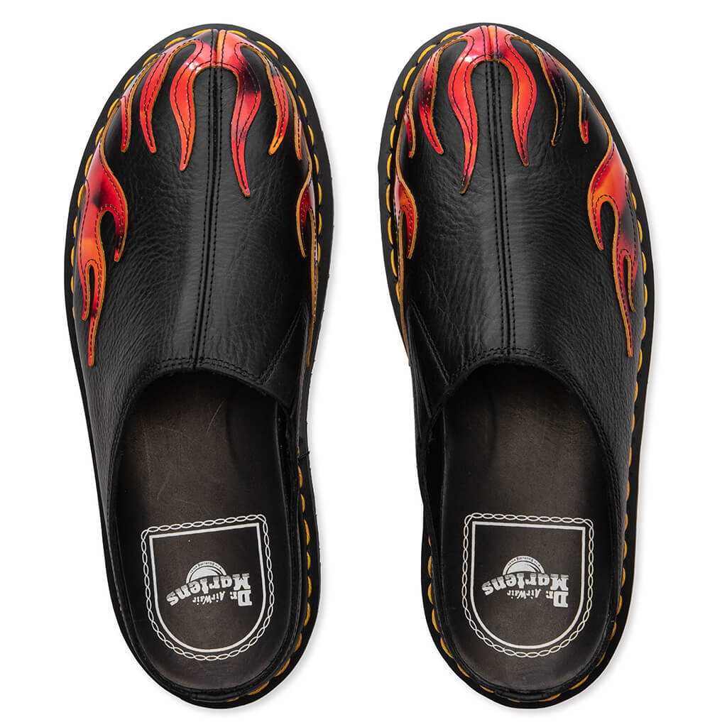 San Mule Flame Black Vibrant Red Dms Yellow