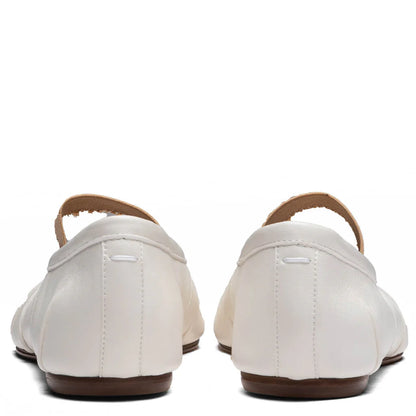 Womens Tabi Elastic Band Mule Ivory Nude
