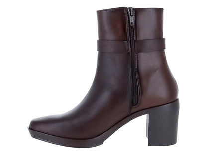 Botines Hispana Piel Castaña para Mujer