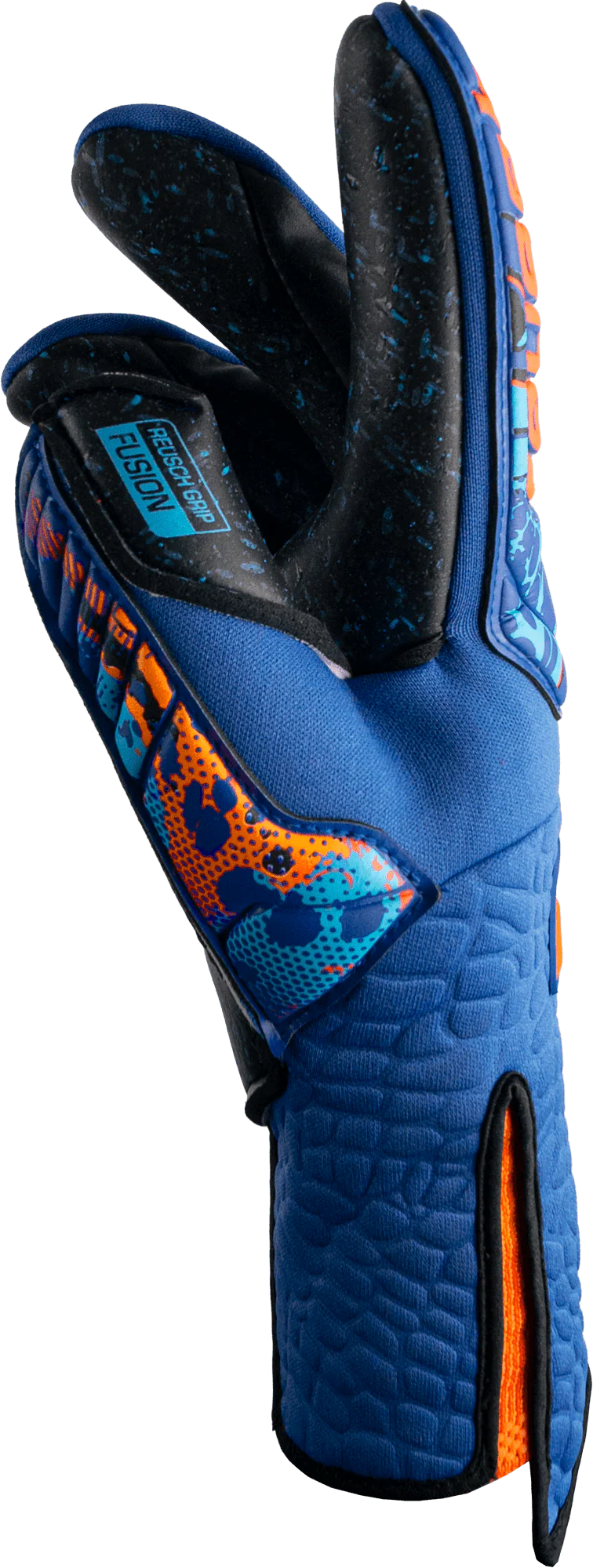 Reusch Attrakt Fusion Strapless Adaptiveflex Goalkeeper Gloves Blue Orange Black