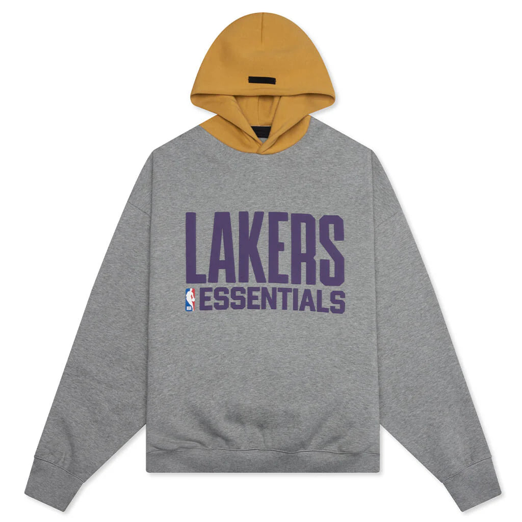 Fear of God Essentials x NBA Lakers Sport Hoodie Concrete Heather Canyon