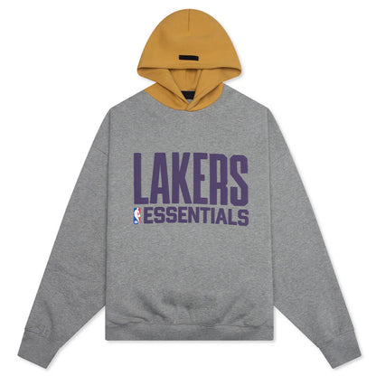 Fear of God Essentials x NBA Lakers Sport Hoodie Concrete Heather Canyon